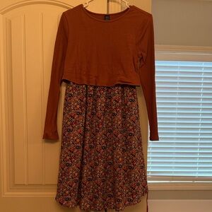 Rust Ribbed nursing dress